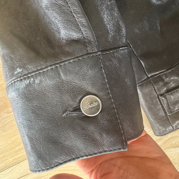 Khaite Grizzo Oversized Leather Collared Jacket - Picture 9 of 10